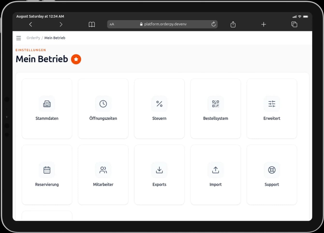 OrderPy Platform — Screenshot folgt.